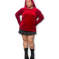 90’s Wine Red Velvet Long Sleeve Top (2X)