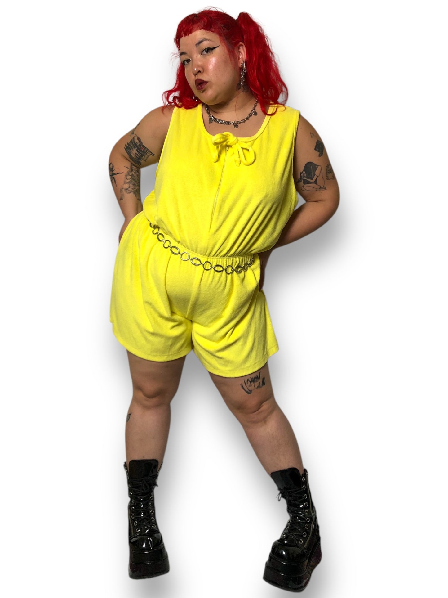 80’s Linda Yellow Terrycloth Romper (3X)