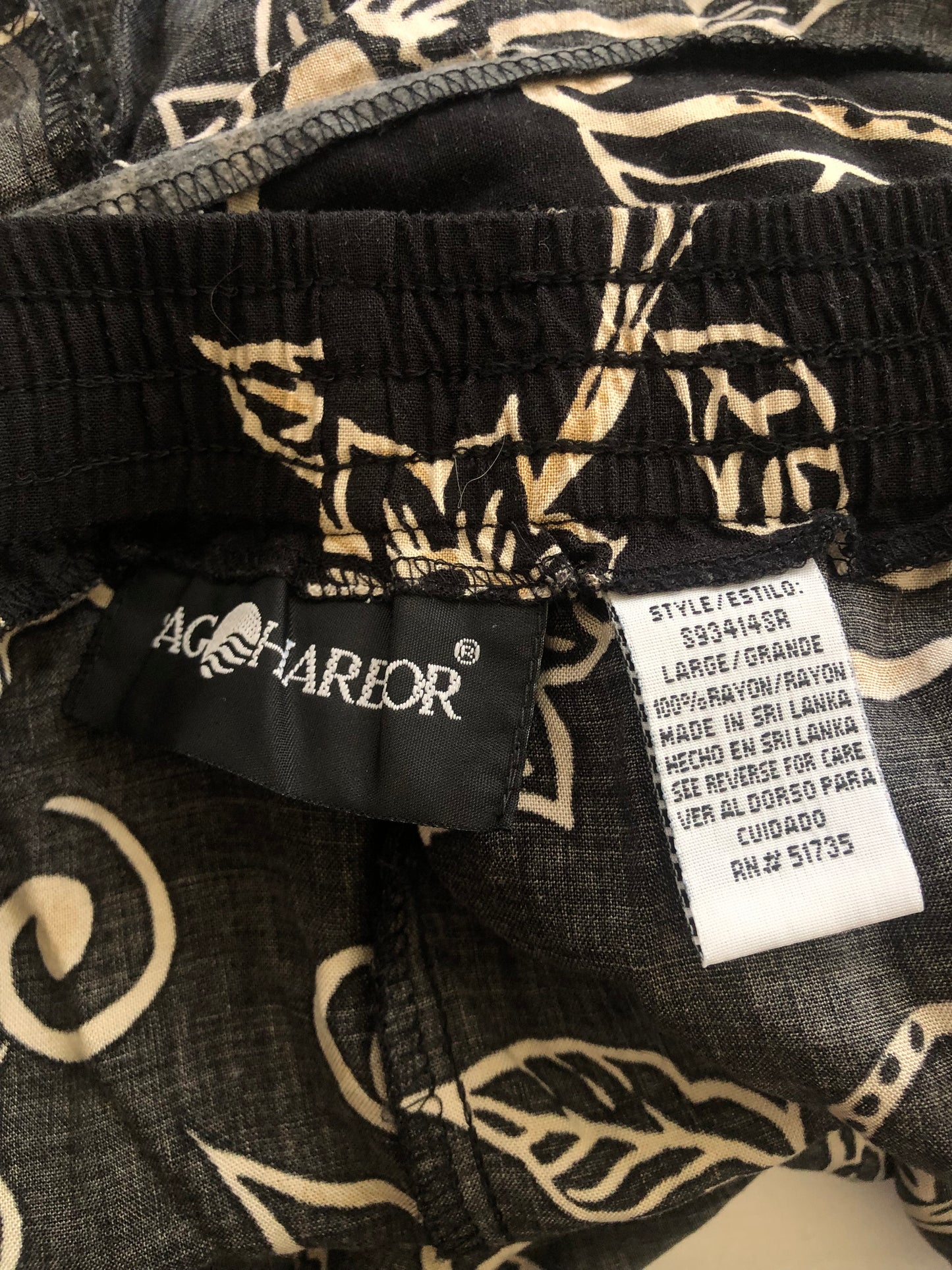 Y2K Sag Harbor Black Floral Print Midi Skirt (2X)