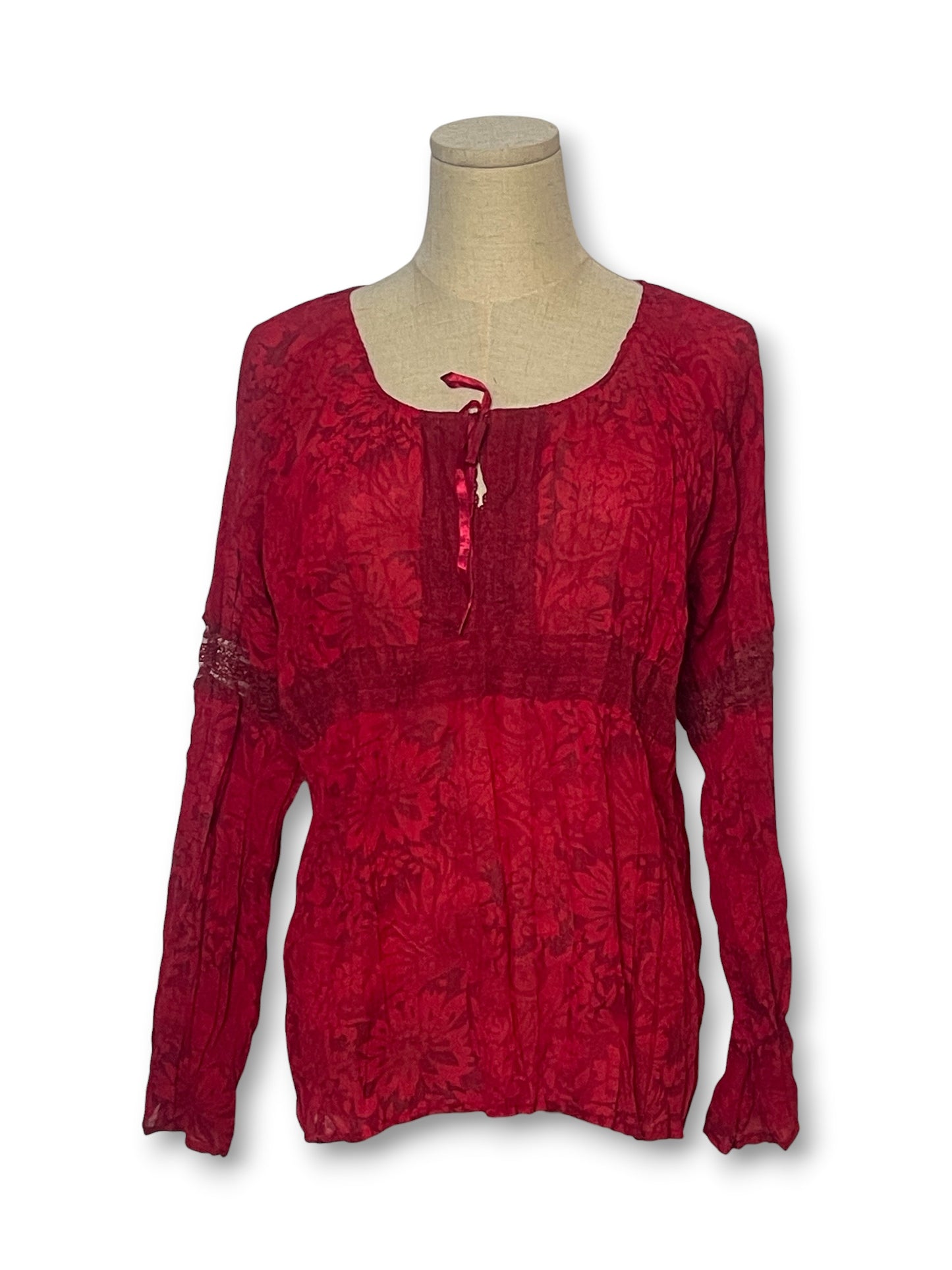 90’s/Y2K Floral Sheer Blouse (M)
