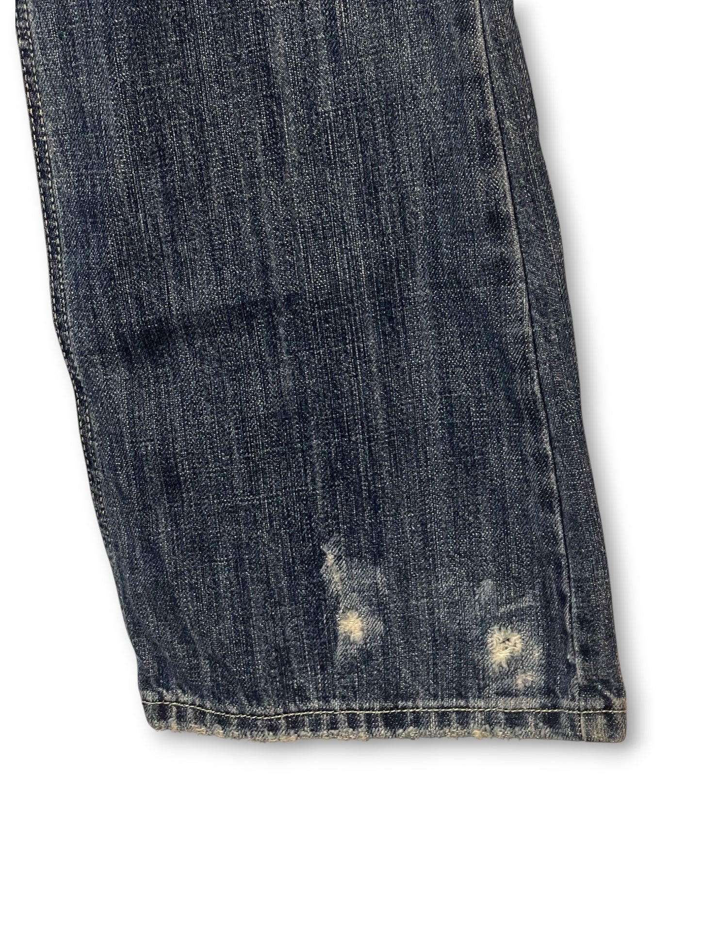 Y2K Medium Wash Distressed Jeans (S)