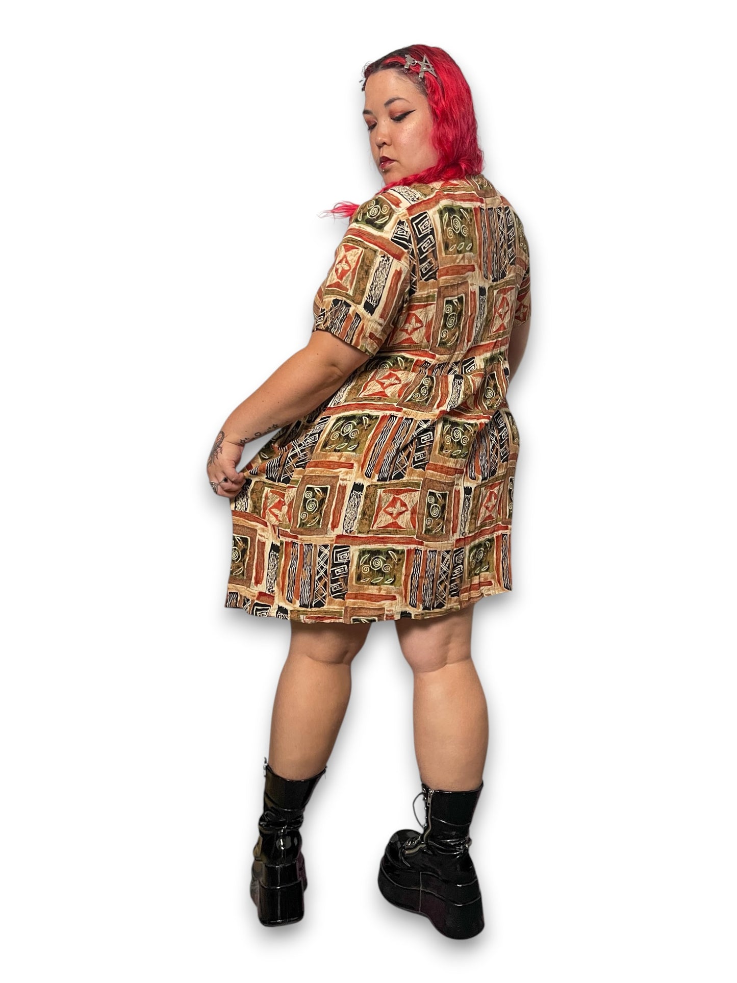 90’s/Y2K Boho Print Dress (XL/1X)