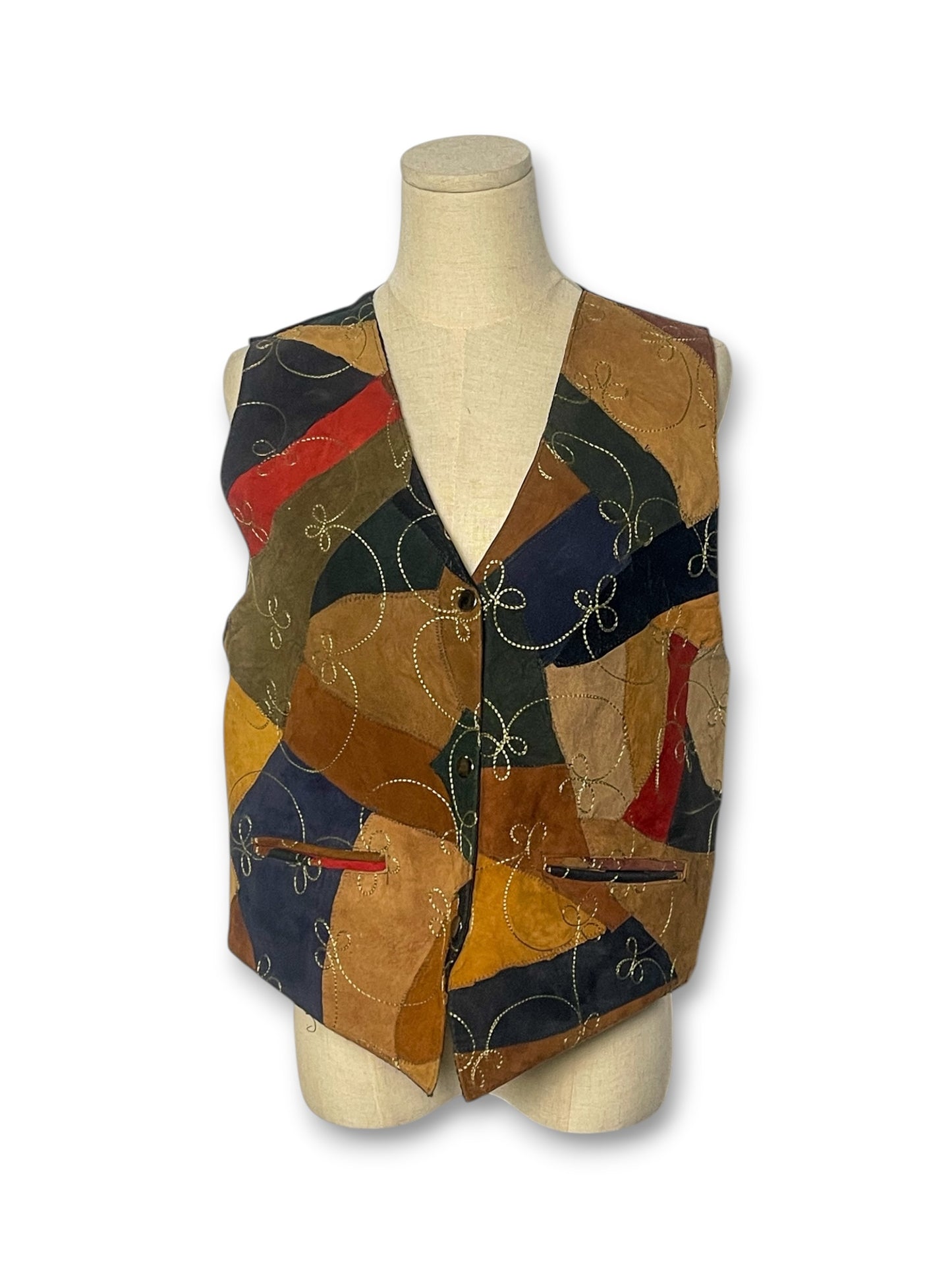 80’s/90’s Patchwork Leather Vest (S/M)