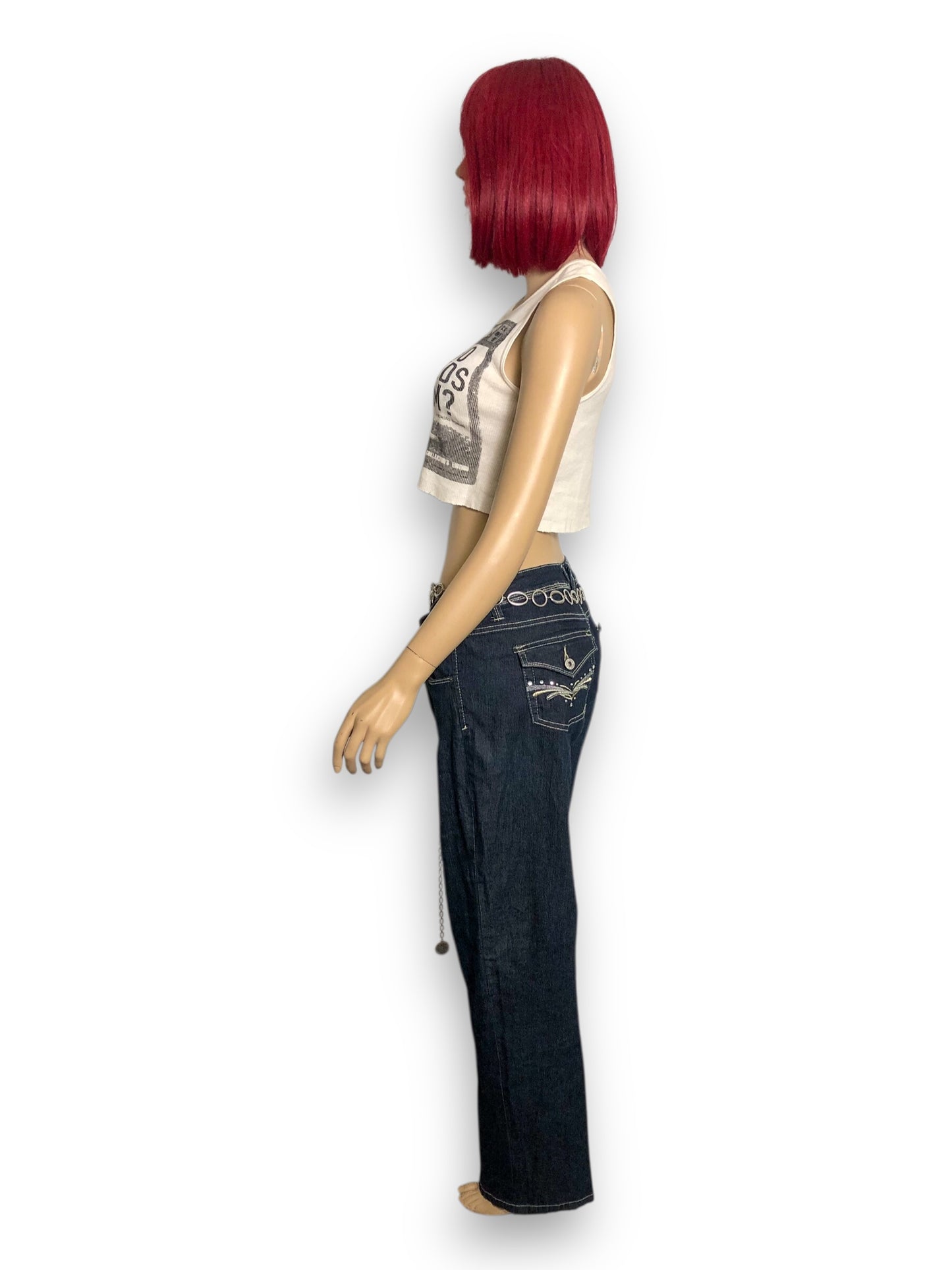 Y2K Angels Dark Wash Jeans (XL)