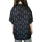 90’s Odo Black and Silver Button Down Shirt (M)