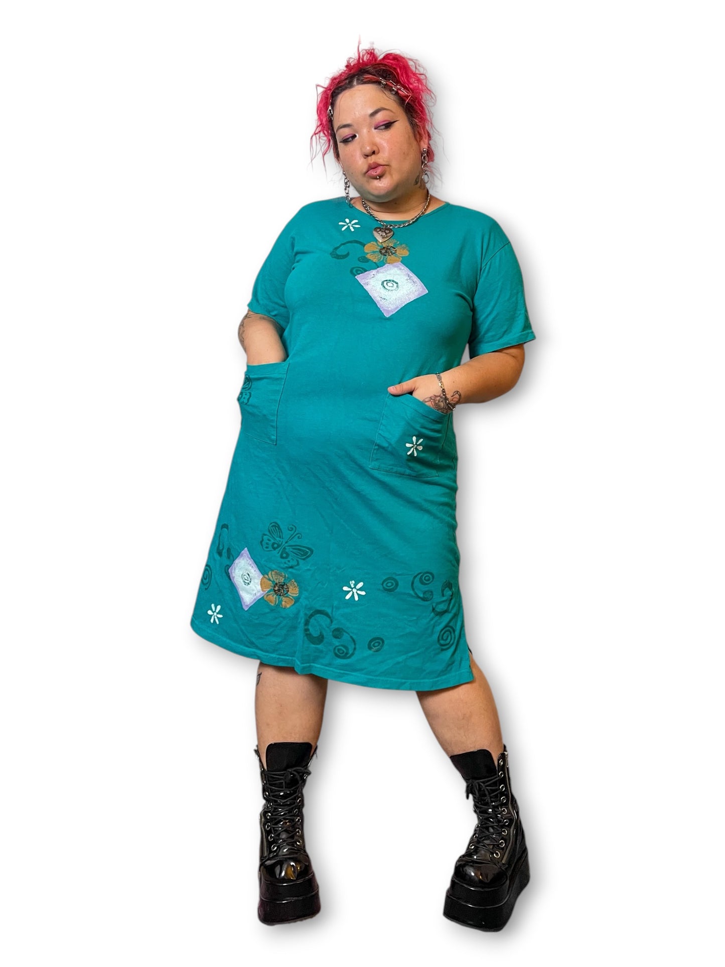 80’s/90’s Retro Shift Dress (1X)