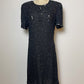 80’s/90’s Black Beaded Cocktail Dress (M)