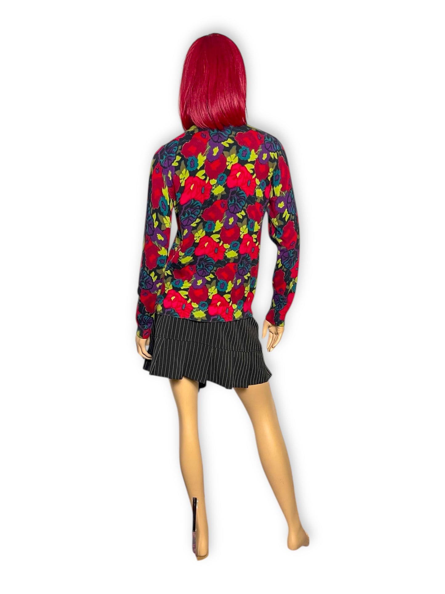 90’s/Y2K Talbots Rainbow Floral Knit Cardigan Sweater (L)