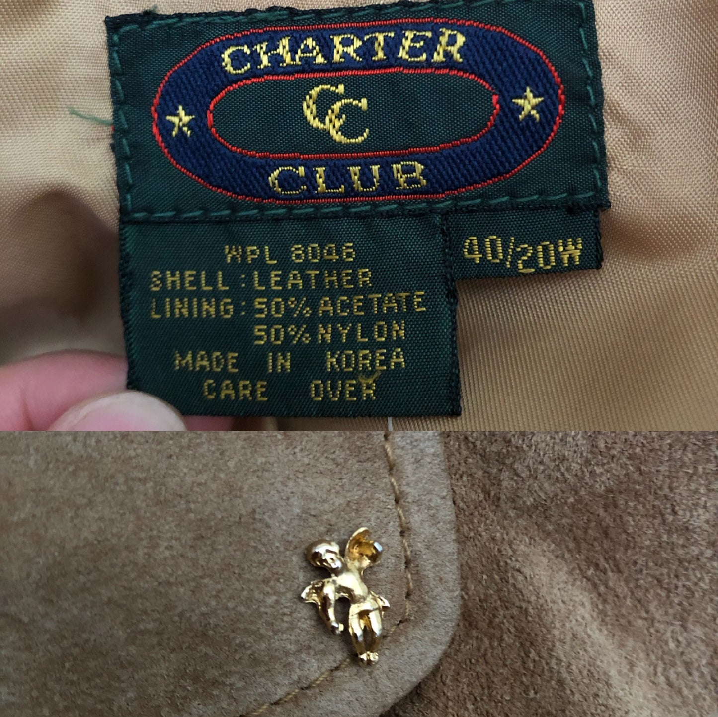 80’s Charter Club Khaki Leather Blazer (2X)