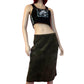 90's International Concepts INC Olive Green Leather Pencil Skirt (M/L)