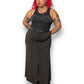 90’s Briggs Black Floral Print Maxi Skirt (L)