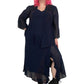 80’s/90’s R&M Richards Navy Blue Mesh Cardigan + Maxi Dress Set (2X)