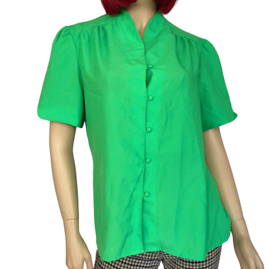 80’s Lady Arrow Green Retro Blouse (XL)