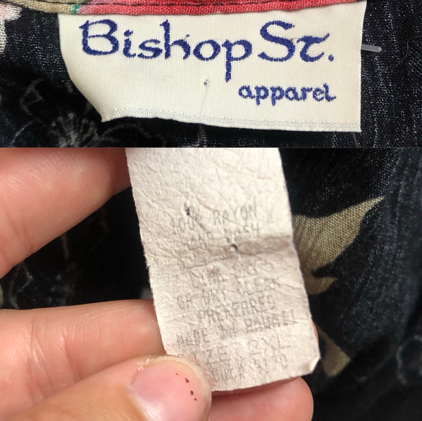 90’s Bishop St. Black Floral Print Button Down Shirt (2X)