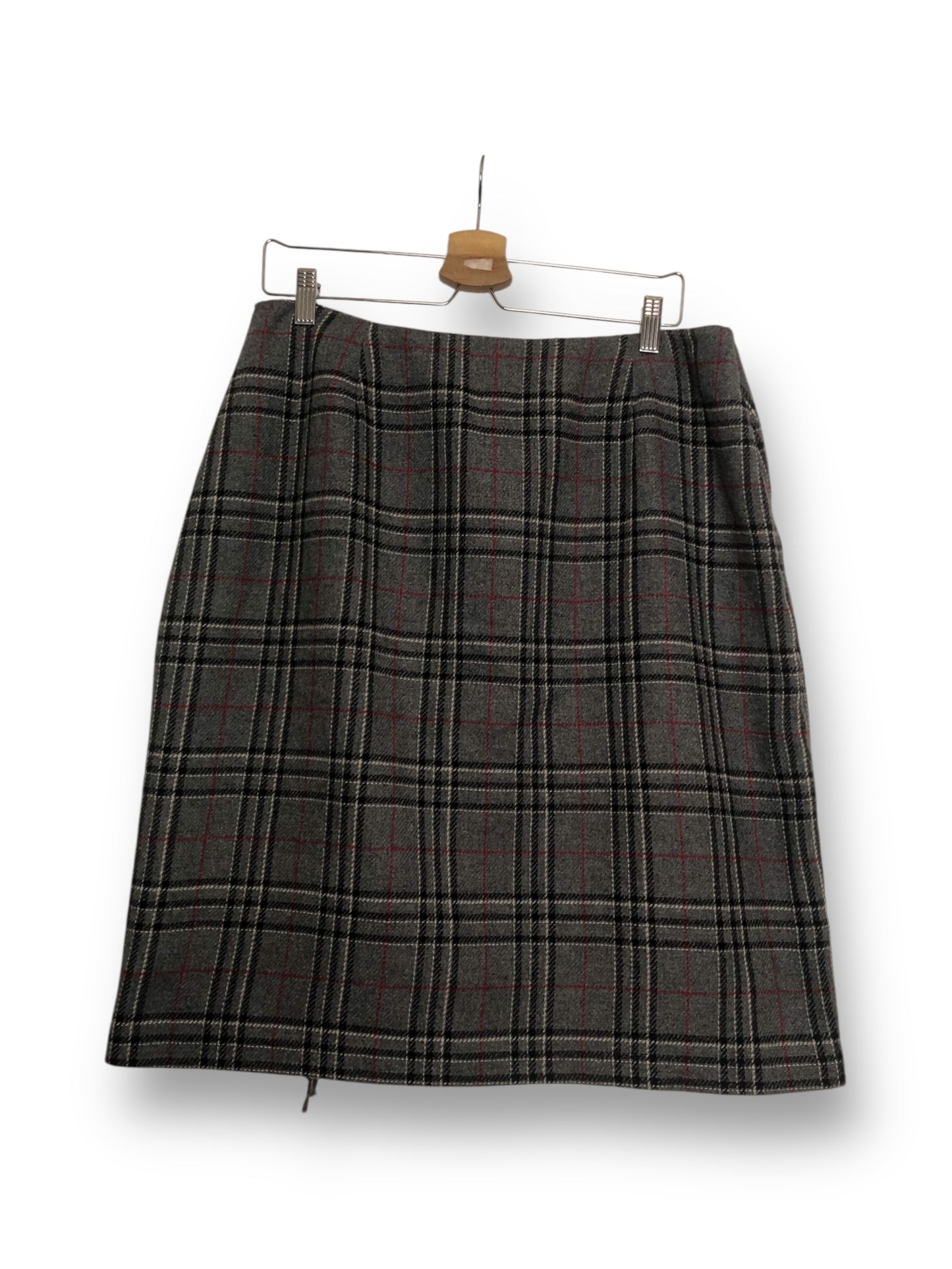 Y2K Sag Harbor Gray Plaid Skirt (XL)