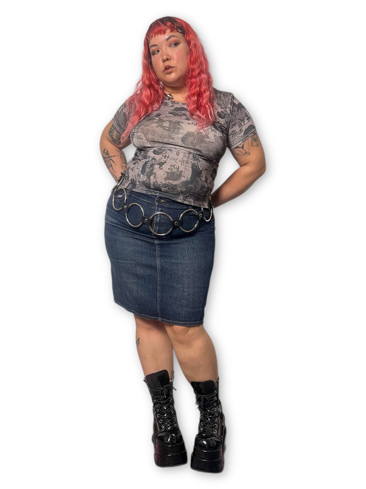 Y2K/Modern Dark Wash Denim Skirt (1X)