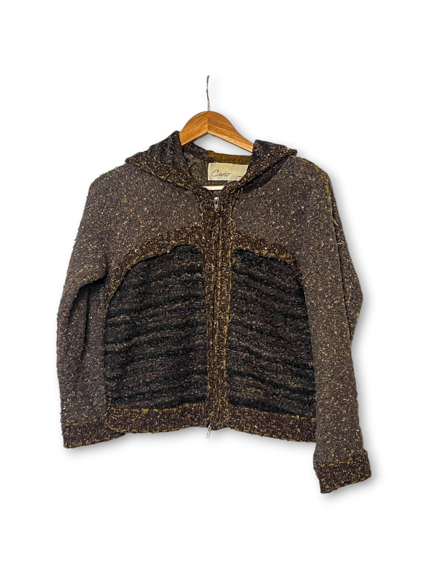 90’s Boho Knit Sweater Hoodie (L)