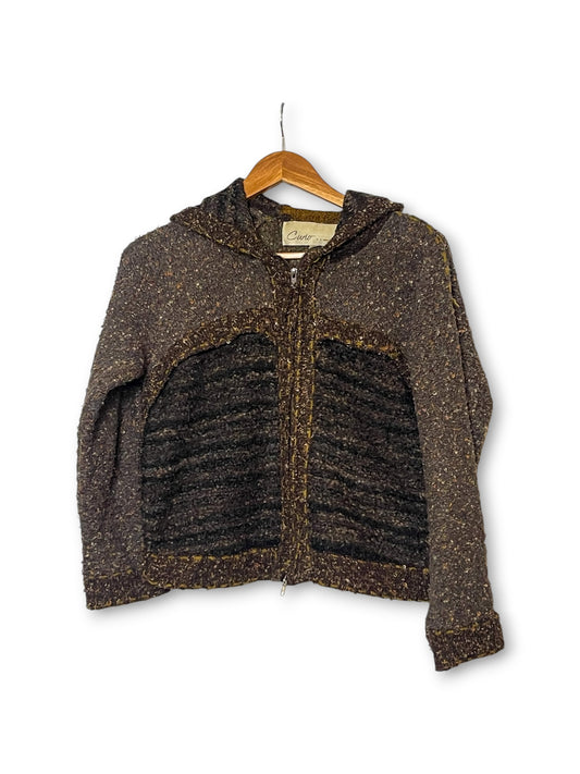 90’s Boho Knit Sweater Hoodie (L)