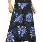 90’s/Y2K Grace Elements Black and Blue Floral Watercolor A-Line Skirt (M)