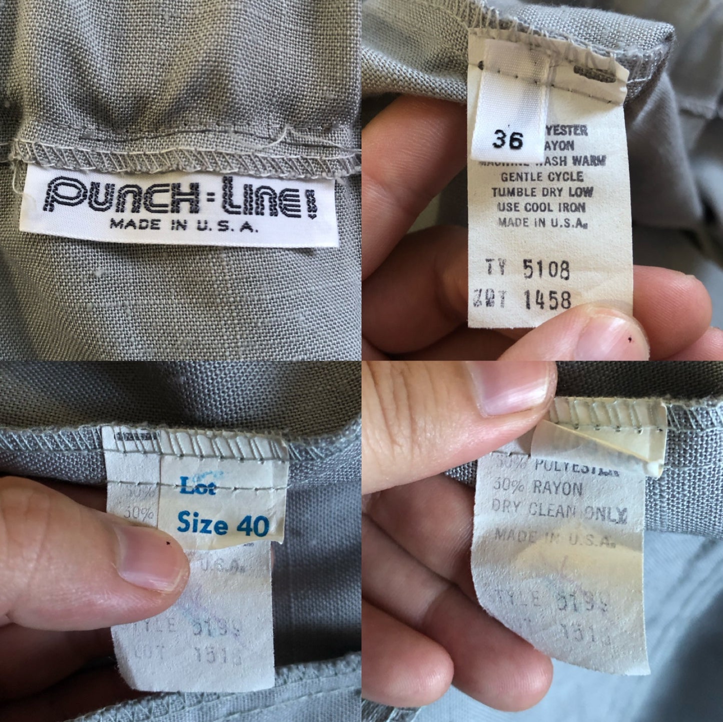 80’s/90’s Punch-Line Gray Skirt Suit (XL)