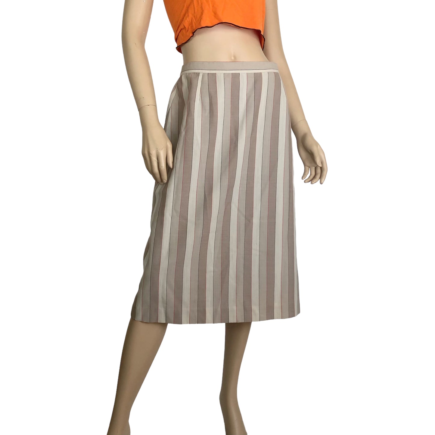 70’s London Fog Tan Striped Pencil Skirt (L)