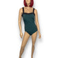 90’s/Y2K INC International Concepts Black and Turquoise Polka Dot Swimsuit (L)