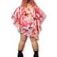 Y2K/Modern Floral Print Poncho Top (5X)
