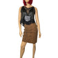 80’s/90’s Leopard Print Leather Skirt (S/M)
