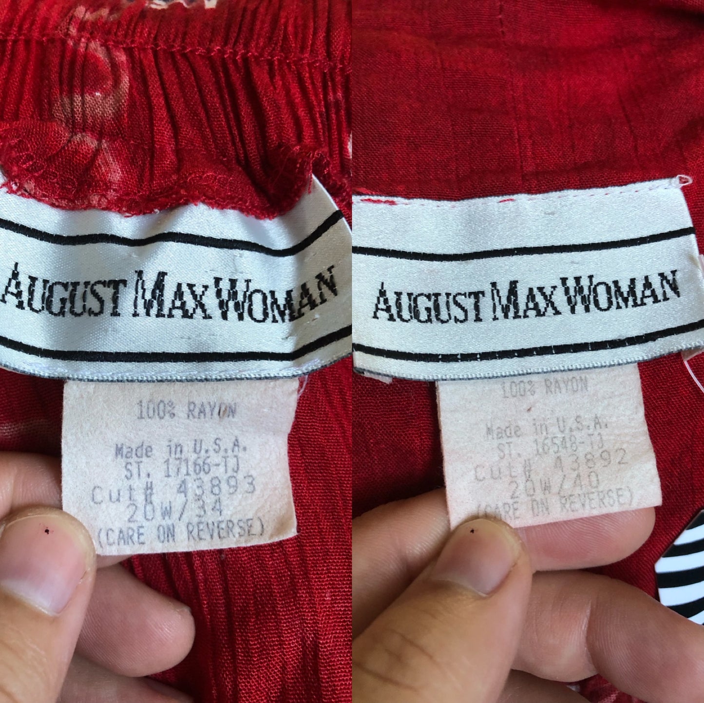 90’s August Max Woman Red Floral Print 2-Piece Set (2X)
