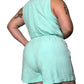 80’s Linda Aqua Blue Terrycloth Romper (3X)