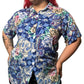 80’s/90’s Victoria Jones Blue Retro Print Button Down Shirt (2X)