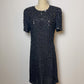 80’s/90’s Black Beaded Cocktail Dress (M)