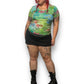 Y2K Chico’s Green Floral Graphic Print Shirt (XL)