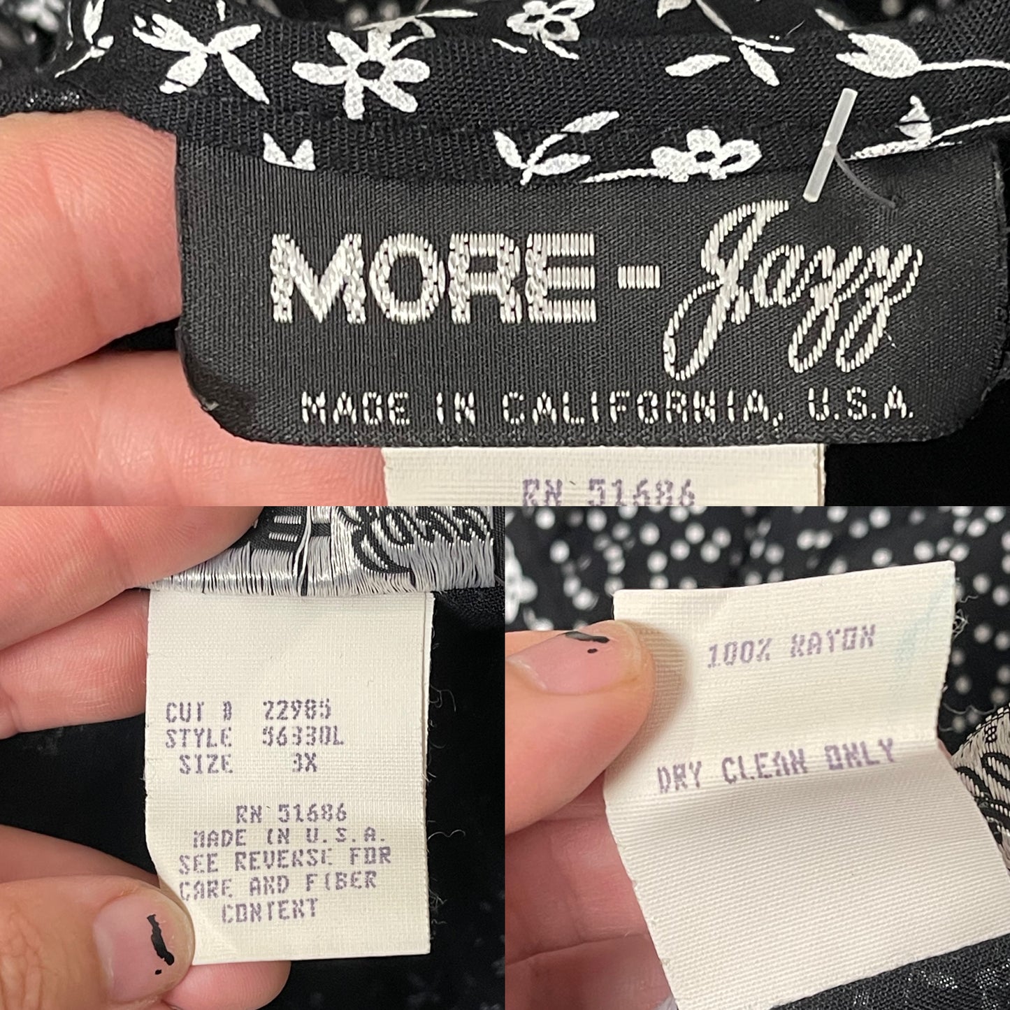 90’s Polka Dot Floral Tiered Maxi Dress (3X)