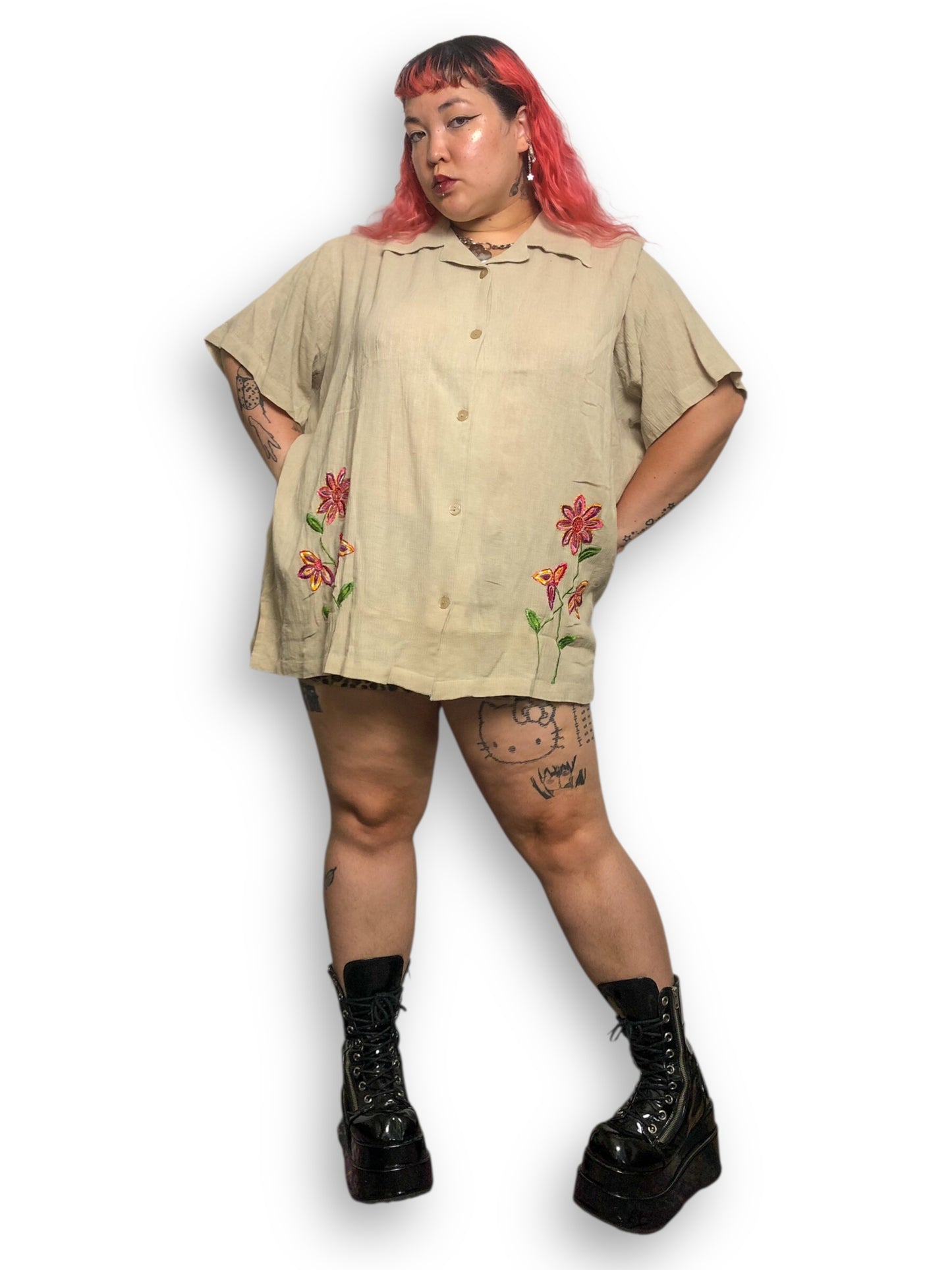 Y2K All American Comfort Beige Blouse (5X)