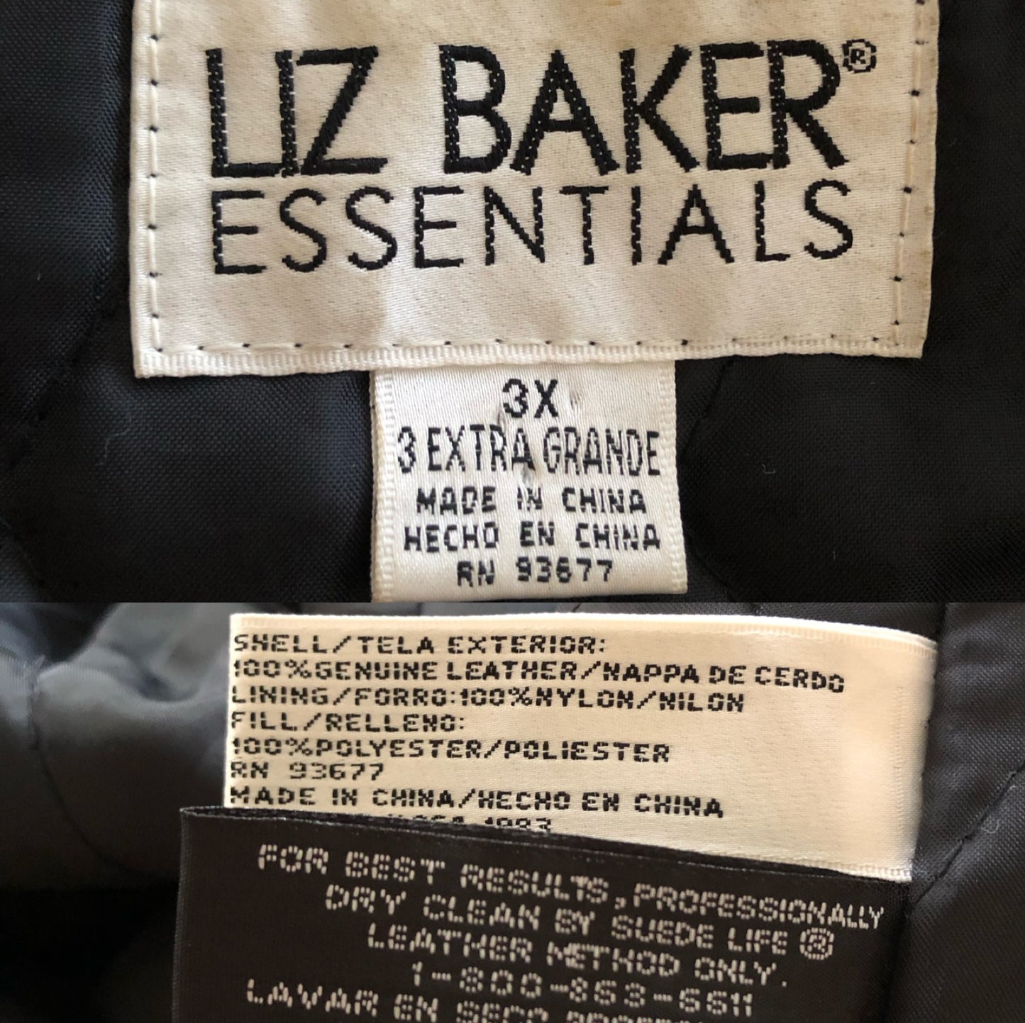 90’s Liz Baker Black Leather Jacket (3X)