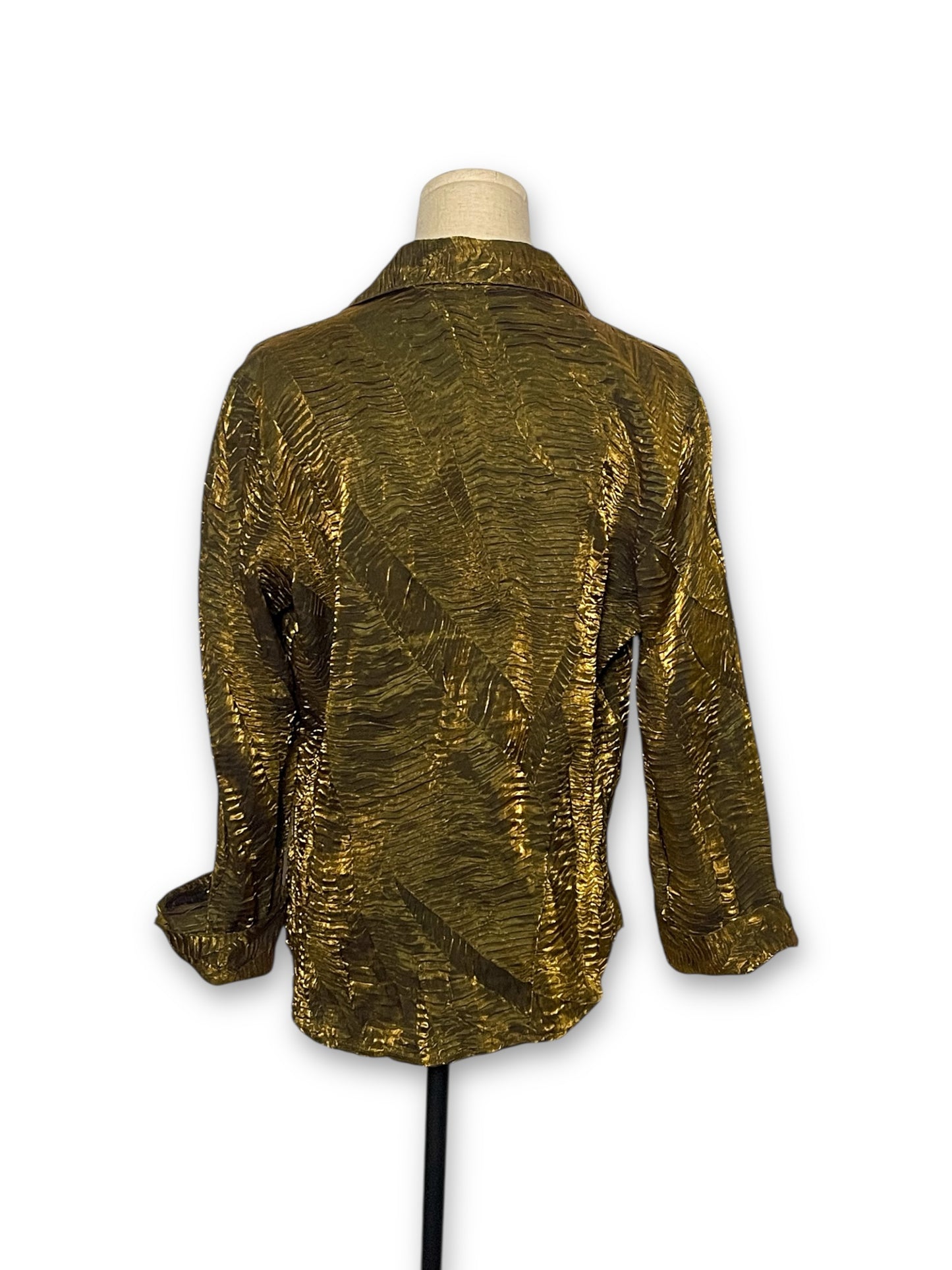 90’s Shiny Pleated Party Blouse (L)