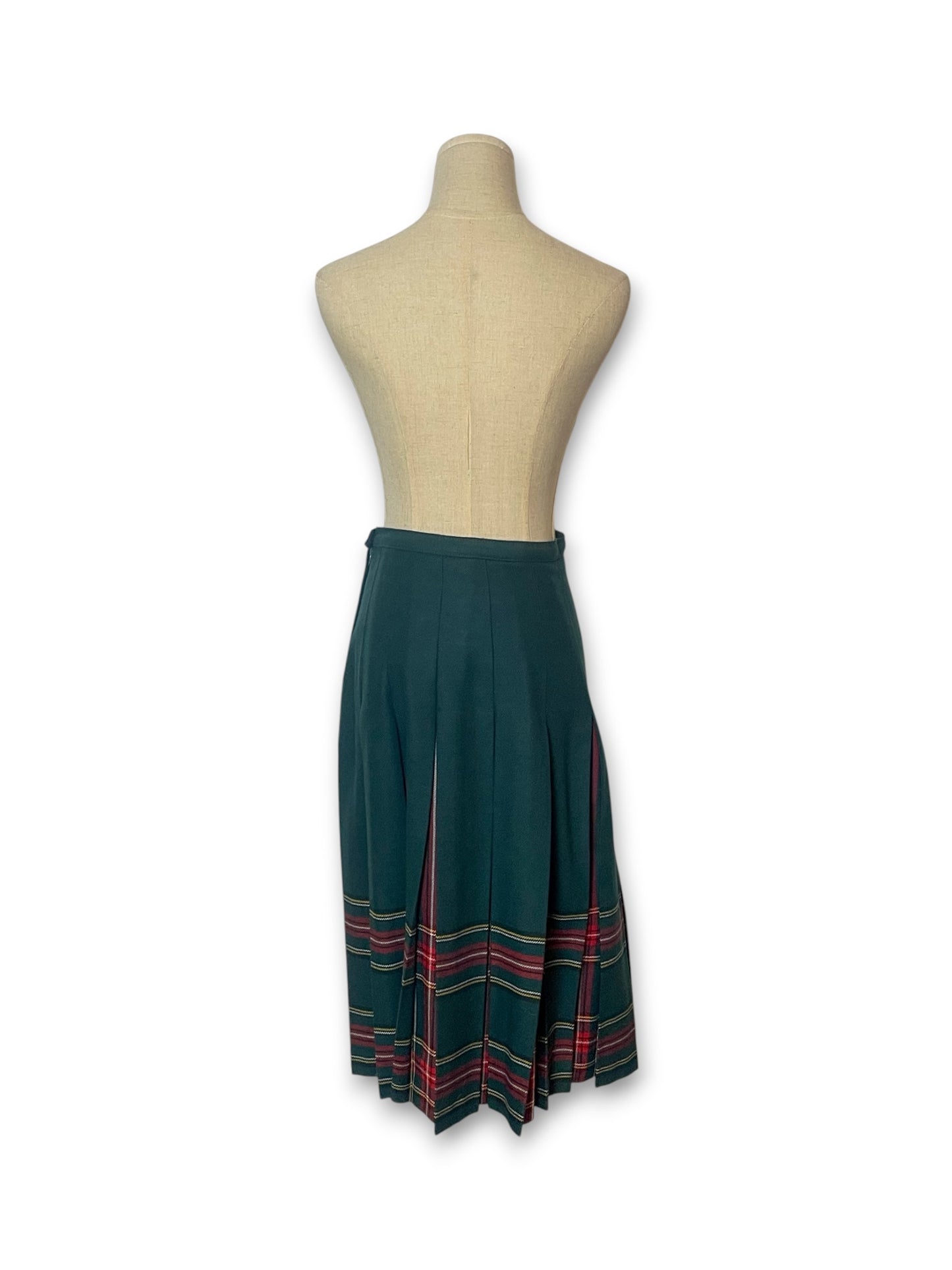 80’s Tartan Pleated Skirt (S)