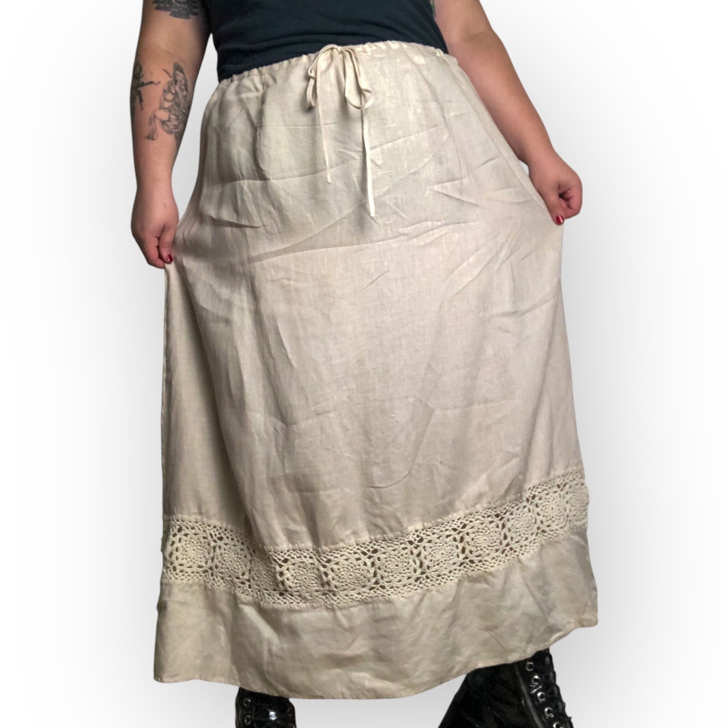 90’s/Y2K Coldwater Creek Cream Maxi Skirt (3X)