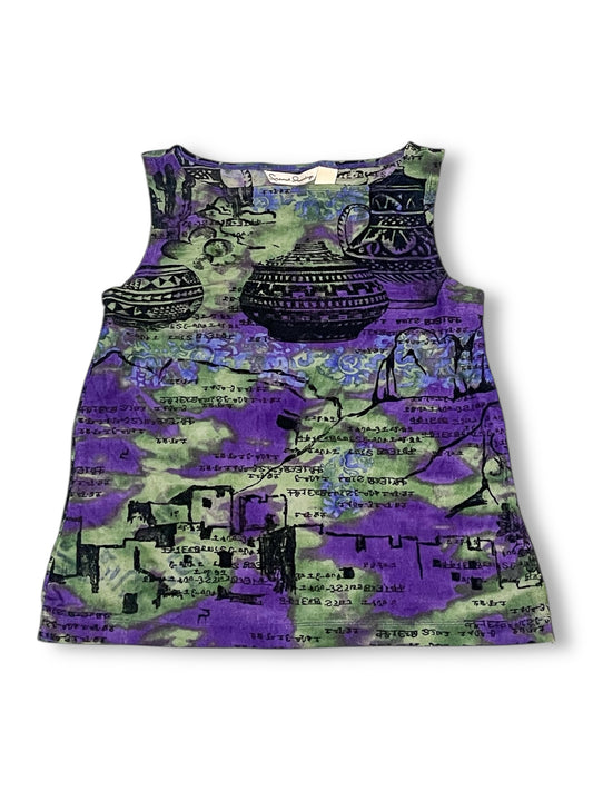 Y2K Asian Graphic Print Tank Top (M)