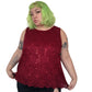 Y2K Catherine’s Wine Red Floral Lace Tank Top (3X)