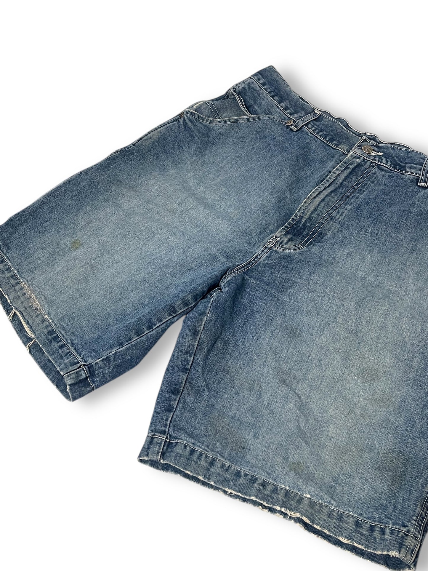 Y2K Structure Denim Cargo Shorts (L/XL)