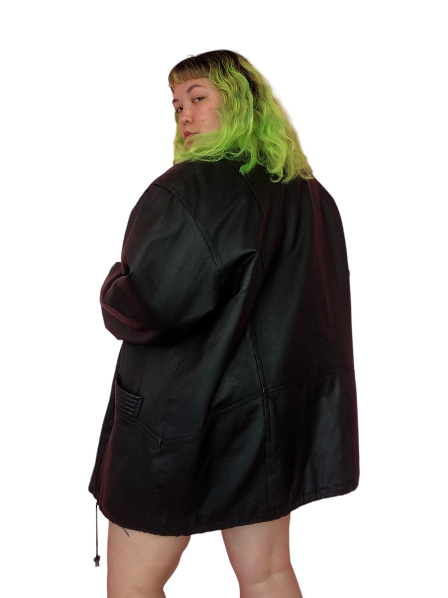 90’s Liz Baker Black Leather Jacket (3X)