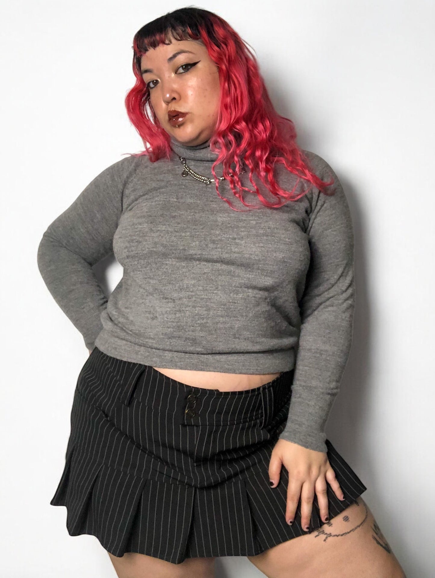 80’s Designers Plus Gray Turtleneck Sweater (L/XL)