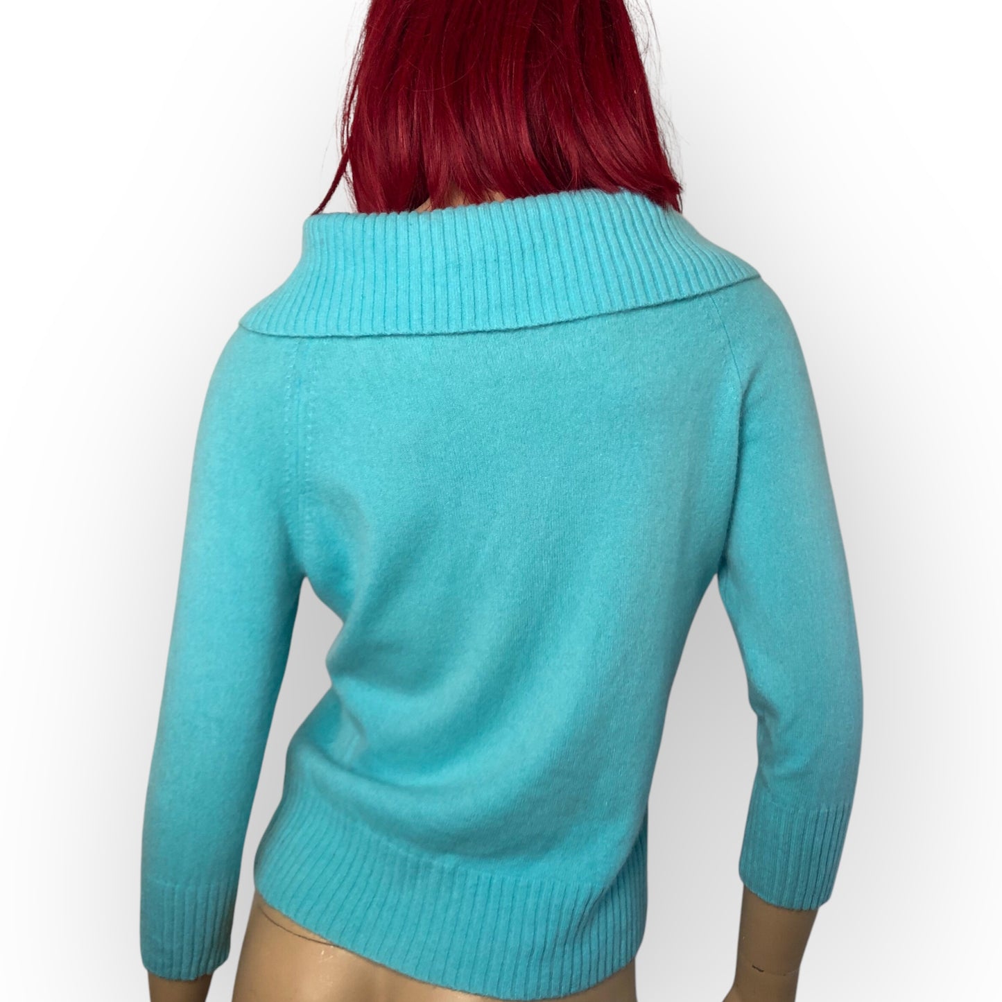 90’s/Y2K Lord & Taylor Turquoise Blue Cashmere Sweater (L)