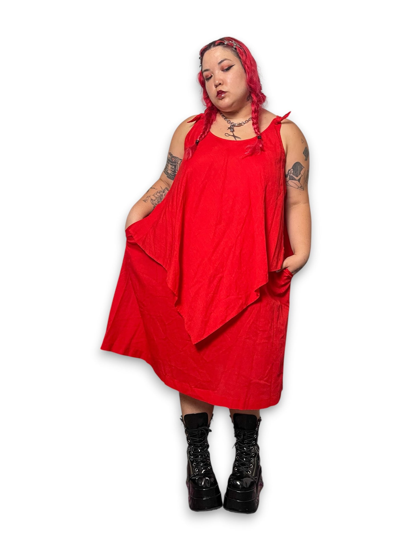 80’s Red Layered Tent Dress (3X)
