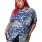 80’s/90’s Victoria Jones Blue Retro Print Button Down Shirt (2X)