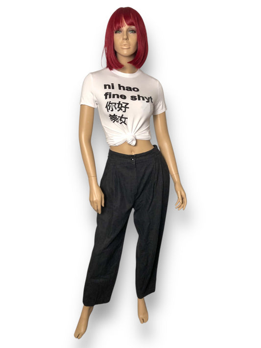80’s/90’s Lorch Black Pleated Trousers (L/XL)