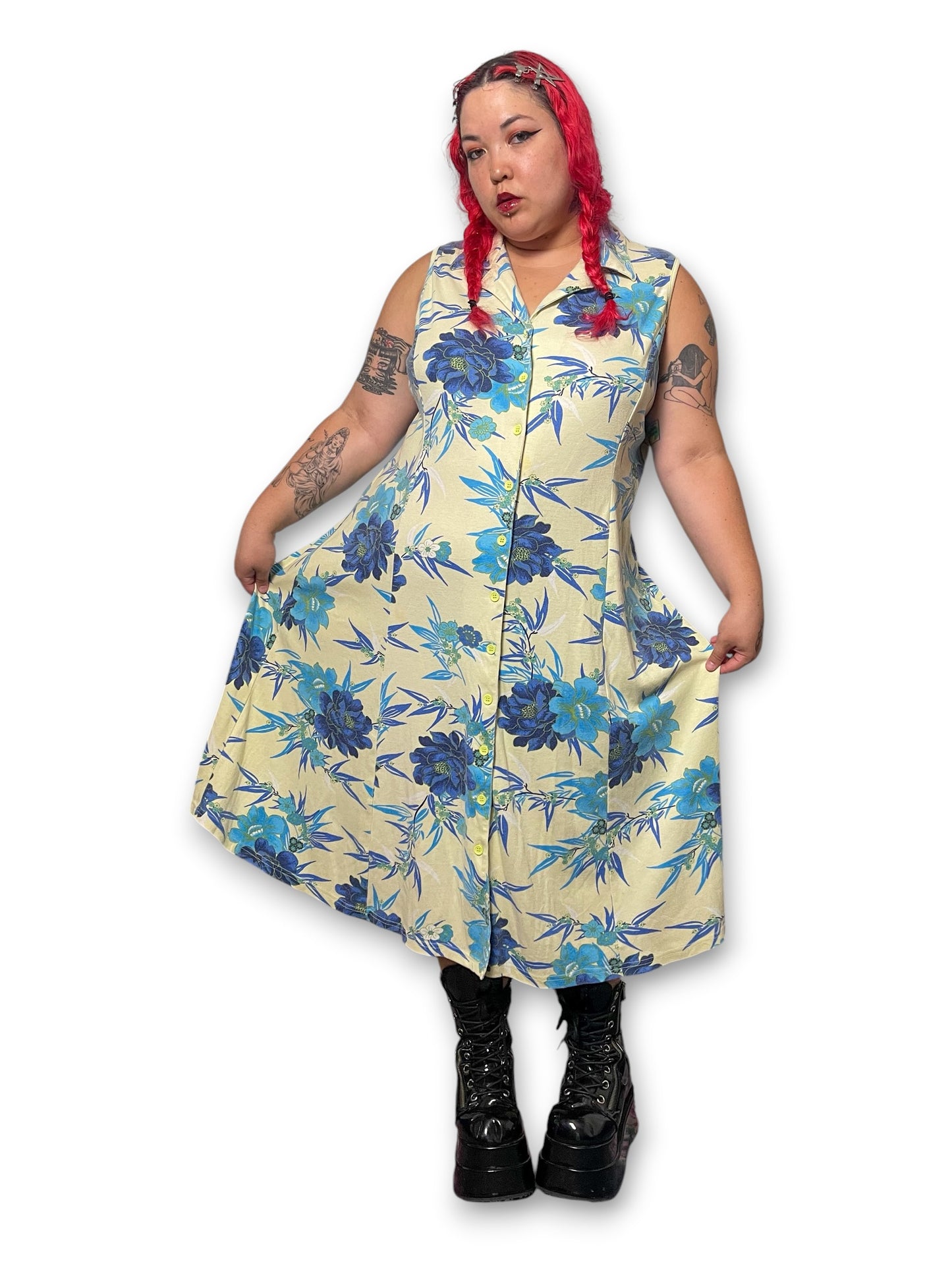 90’s/Y2K Floral Button Down Dress (3X)
