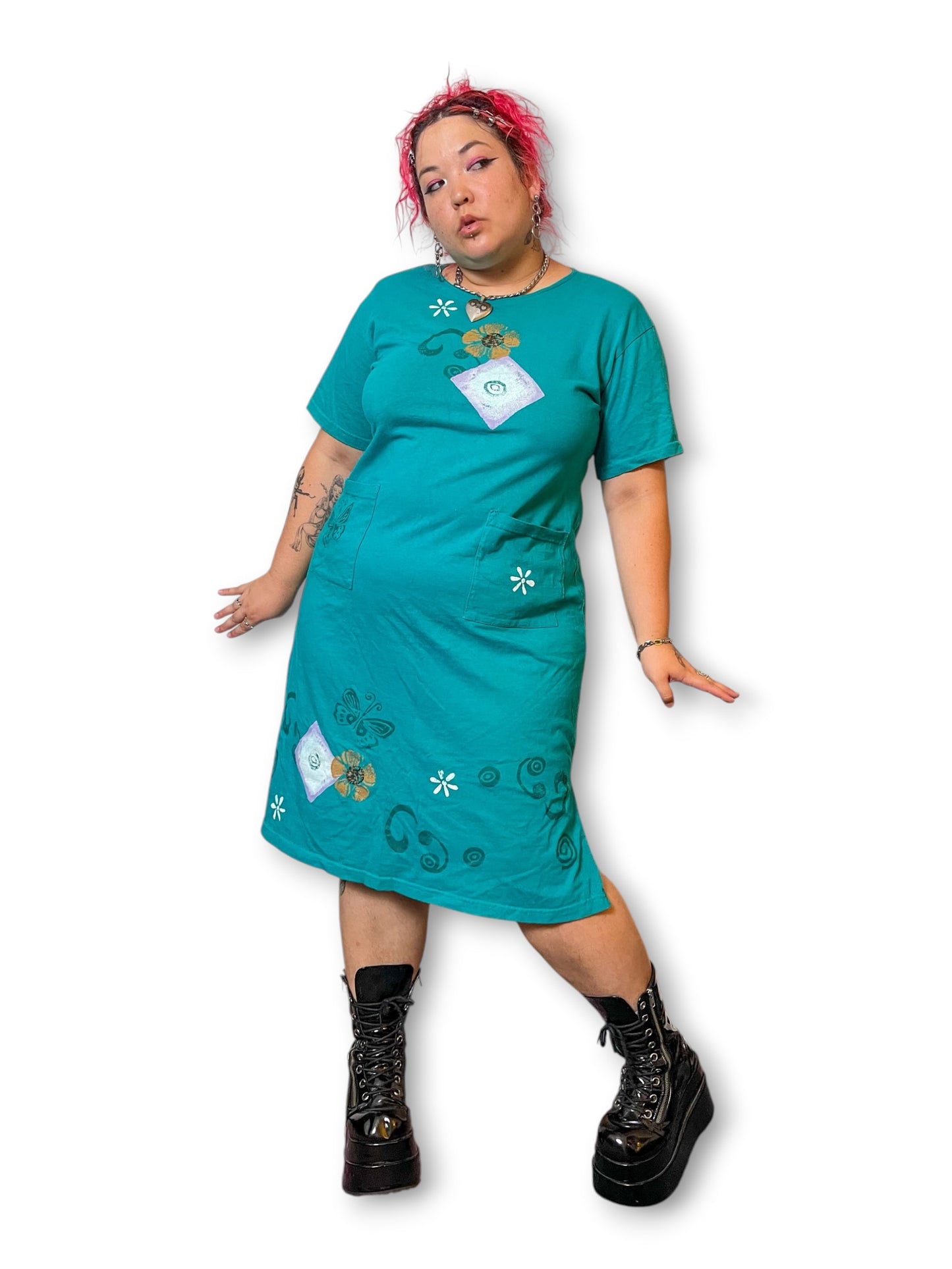 80’s/90’s Retro Shift Dress (1X)